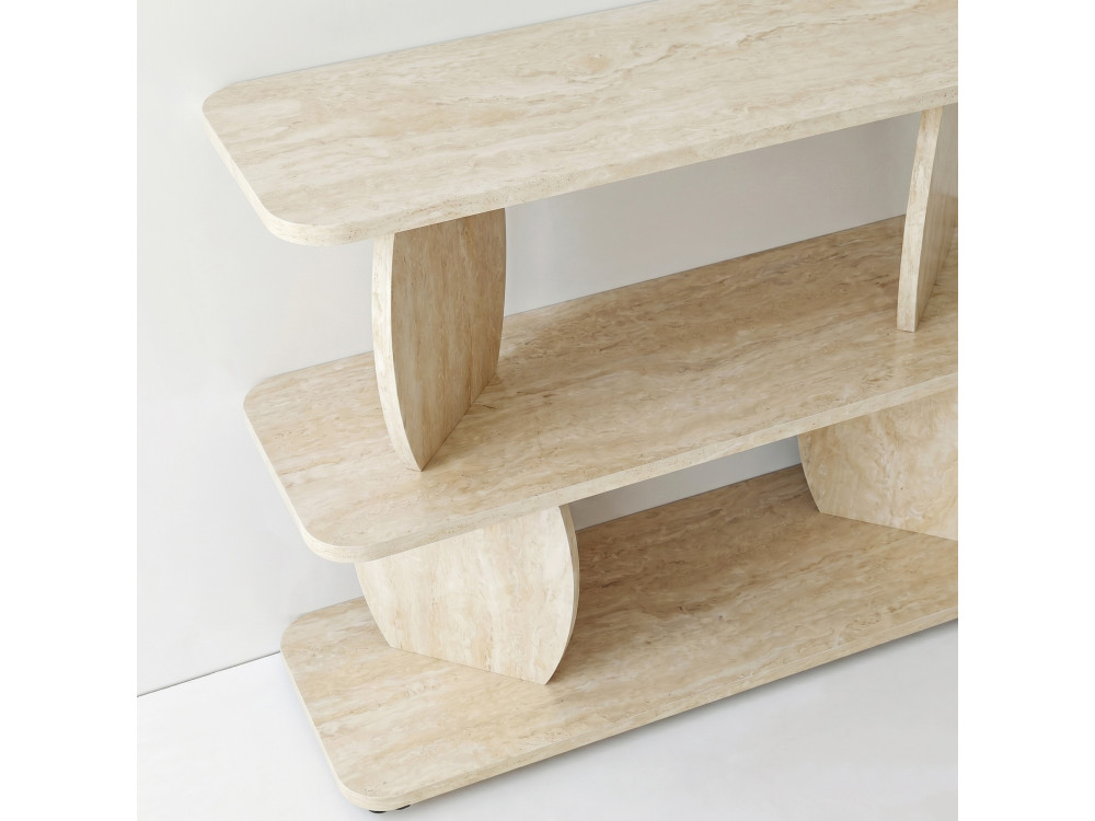 Beistelltisch aus Holz „Armonia“ – 90 x 30 x 70 cm – Travertin