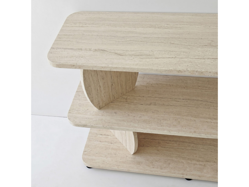 Beistelltisch aus Holz „Armonia“ – 90 x 30 x 70 cm – Travertin