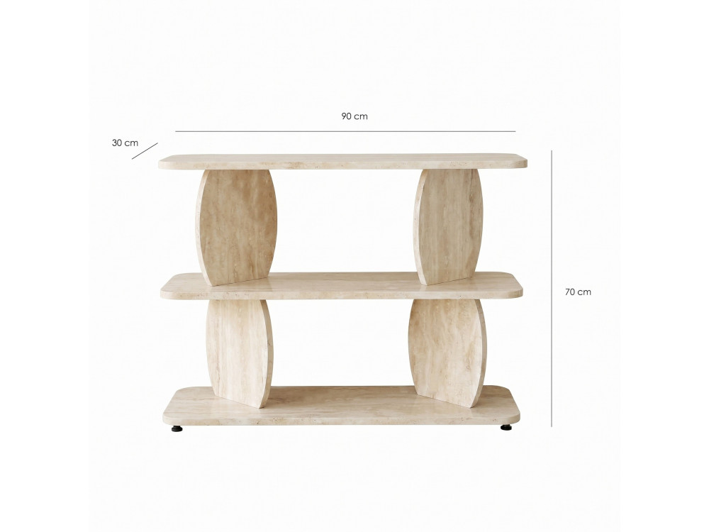Beistelltisch aus Holz „Armonia“ – 90 x 30 x 70 cm – Travertin