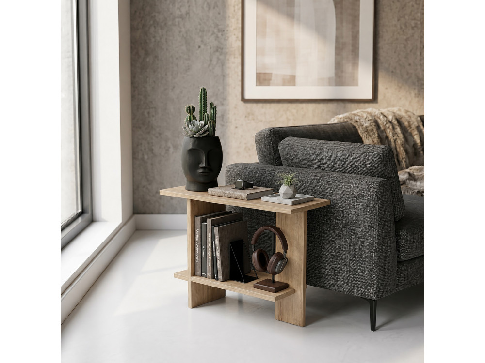 Beistelltisch aus Holz „Essenziale“ – 80 x 30 x 55 cm – Eiche Saphir