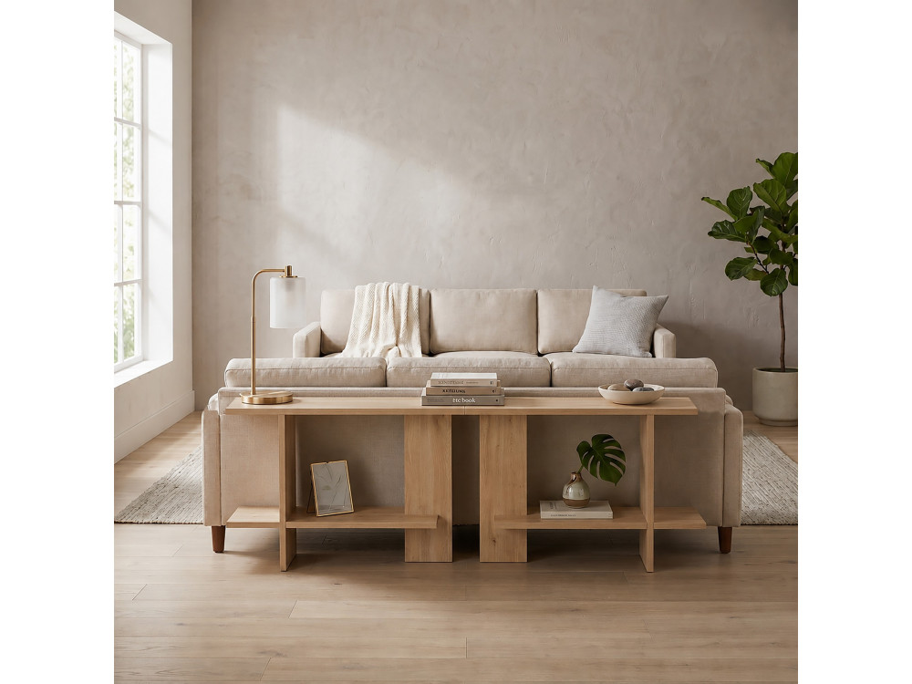 Beistelltisch aus Holz „Essenziale“ – 80 x 30 x 55 cm – Eiche Saphir