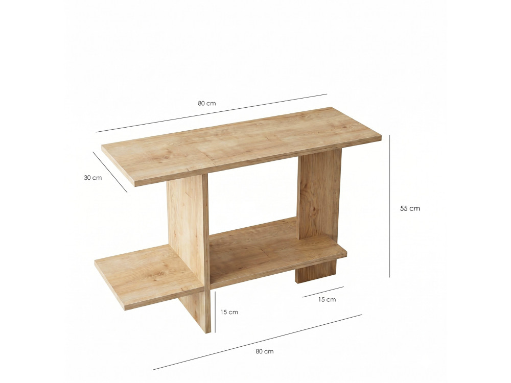 Beistelltisch aus Holz „Essenziale“ – 80 x 30 x 55 cm – Eiche Saphir