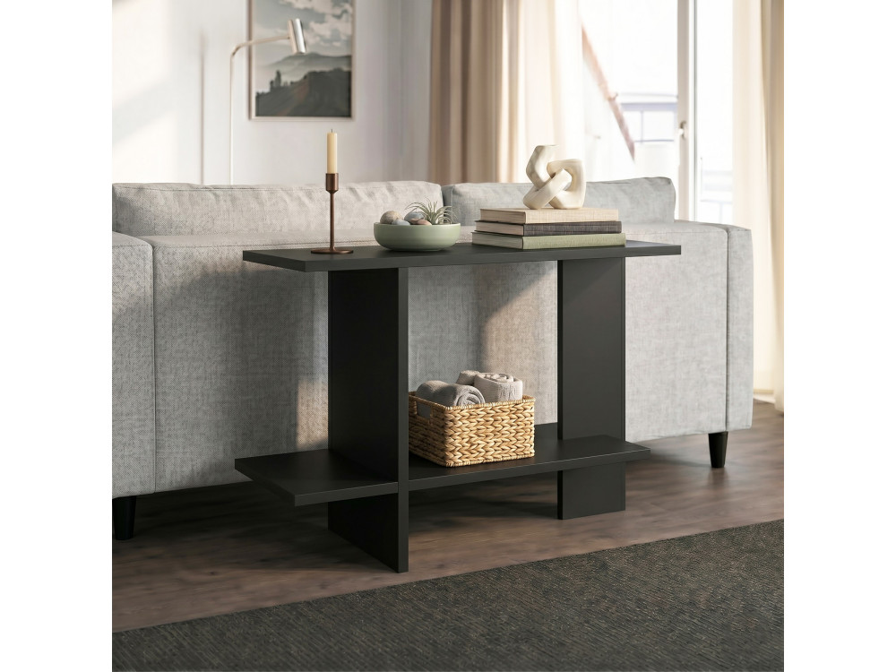 Beistelltisch aus Holz „Essenziale“ – 80 x 30 x 55 cm – Schwarz