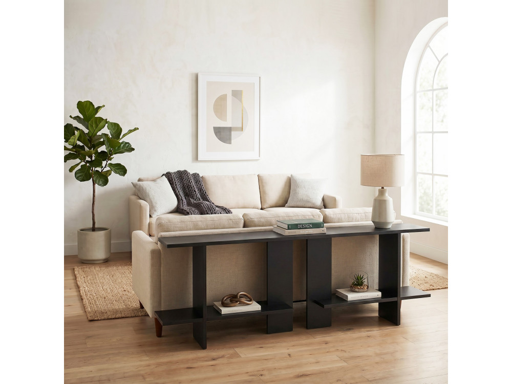 Beistelltisch aus Holz „Essenziale“ – 80 x 30 x 55 cm – Schwarz