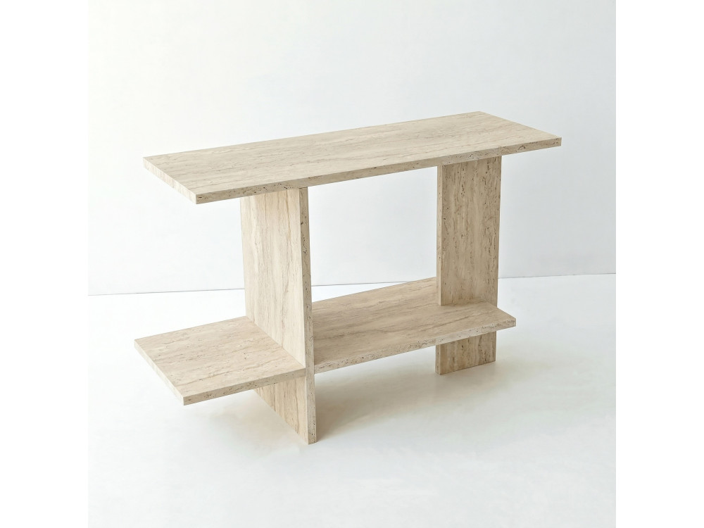 Beistelltisch aus Holz „Essenziale“ – 80 x 30 x 55 cm – Travertin