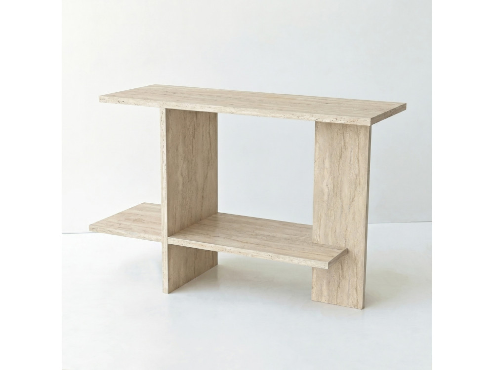 Beistelltisch aus Holz „Essenziale“ – 80 x 30 x 55 cm – Travertin