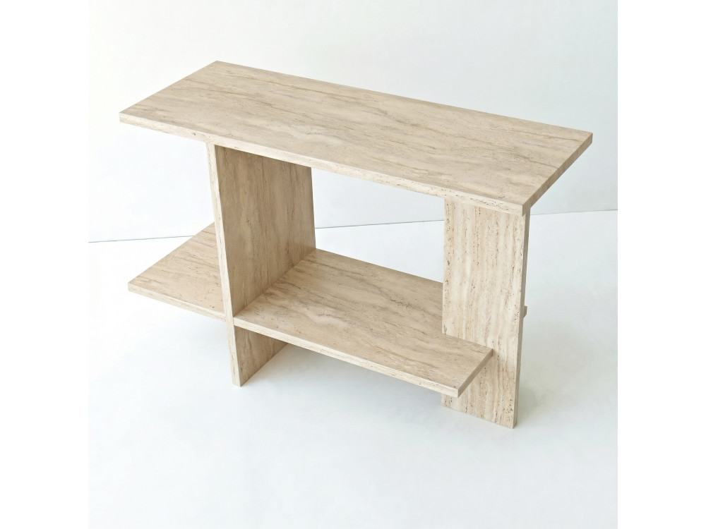 Beistelltisch aus Holz „Essenziale“ – 80 x 30 x 55 cm – Travertin