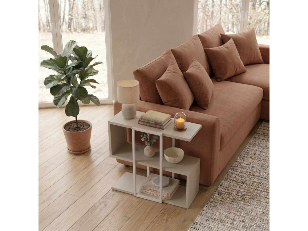 Beistelltisch aus Holz „HOMIA“ – 56 x 25 x 56 cm – Steingut