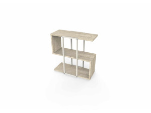 Beistelltisch aus Holz „HOMIA“ – 56 x 25 x 56 cm – Travertin
