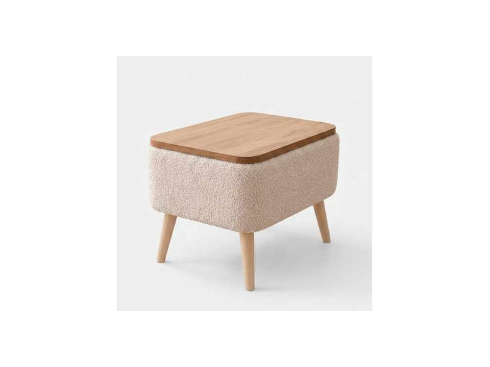 Beistelltisch aus Holz „Nora“ – 60 x 30 x 45 cm – Beige