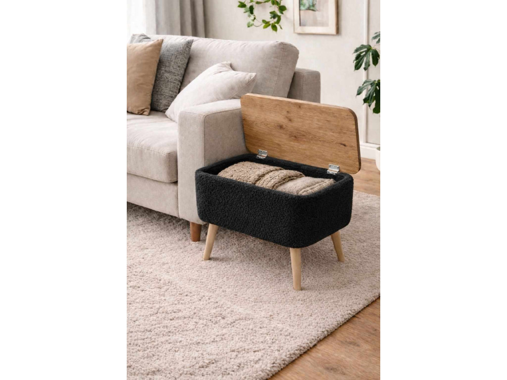 Beistelltisch aus Holz „Nora“ – 60 x 30 x 45 cm – Schwarz
