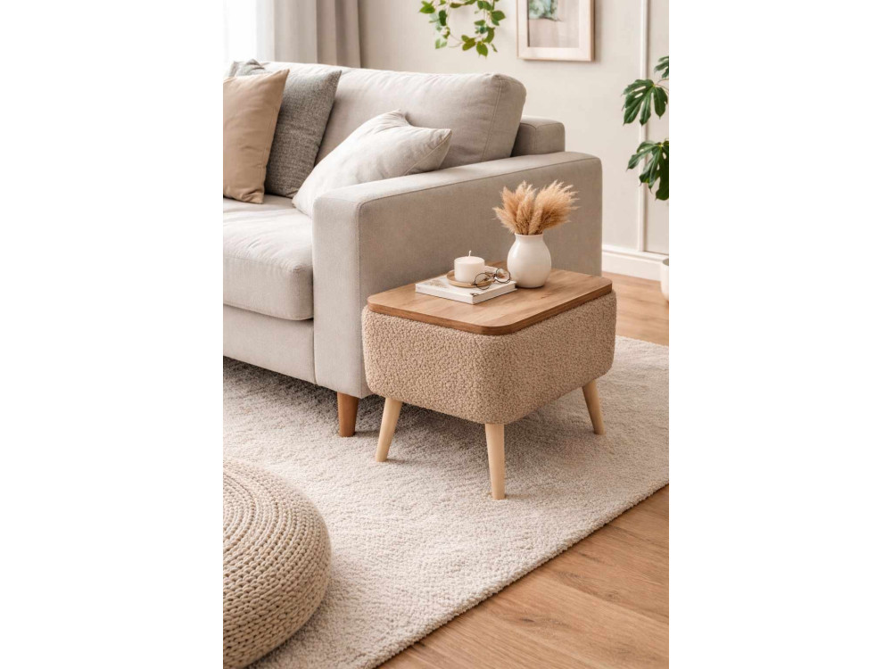 Beistelltisch aus Holz „Nora“ – 60 x 30 x 45 cm – Braun