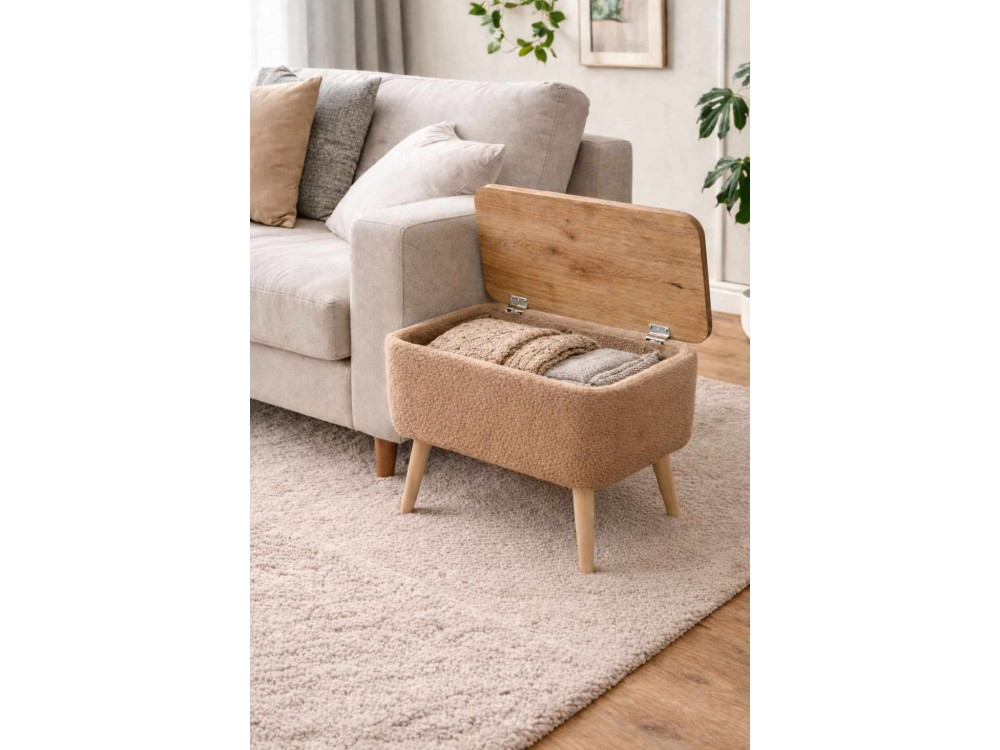 Beistelltisch aus Holz „Nora“ – 60 x 30 x 45 cm – Braun