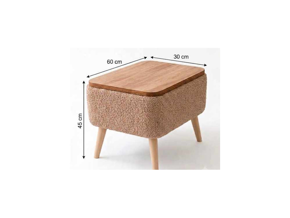 Beistelltisch aus Holz „Nora“ – 60 x 30 x 45 cm – Braun