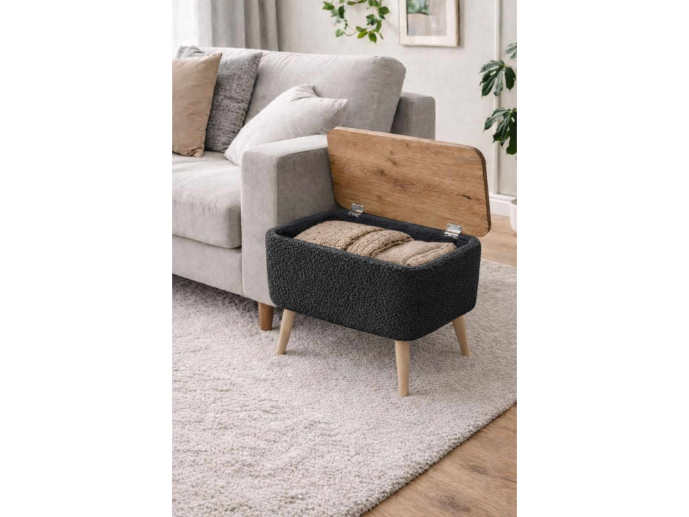 Beistelltisch aus Holz „Nora“ – 60 x 30 x 45 cm – Anthrazit