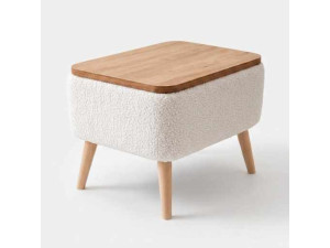 Beistelltisch aus Holz „Nora“ – 60 x 30 x 45 cm – Weiß