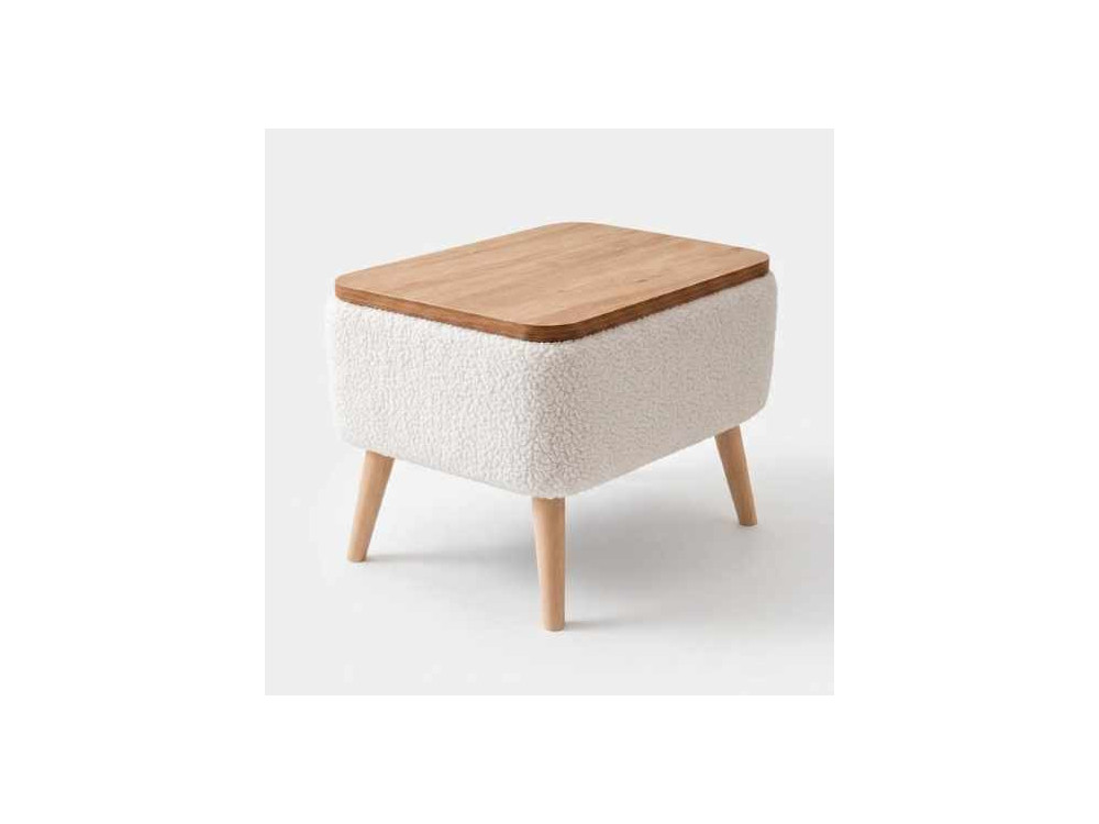 Beistelltisch aus Holz „Nora“ – 60 x 30 x 45 cm – Weiß