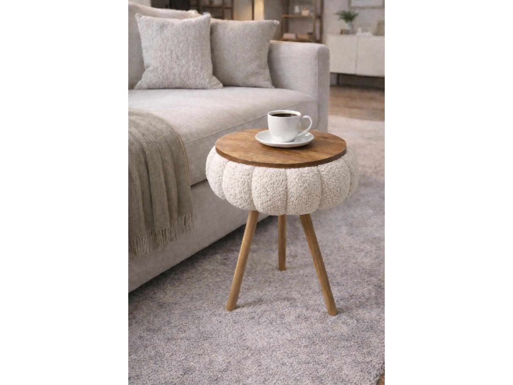 Beistelltisch aus Holz „Papatya Zgn“ – 33 x 45 cm – Weiß