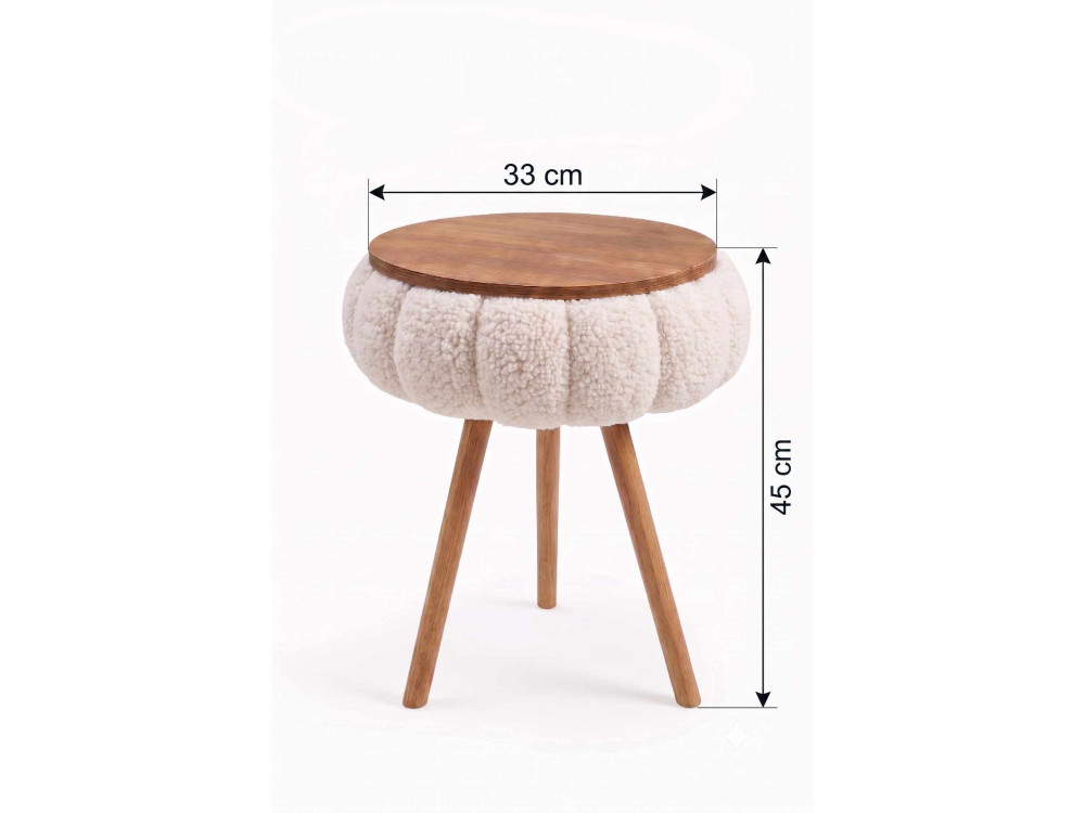 Beistelltisch aus Holz „Papatya Zgn“ – 33 x 45 cm – Weiß