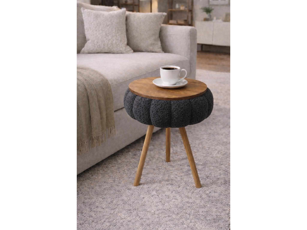 Beistelltisch aus Holz „Papatya Zgn“ – 33 x 45 cm – Anthrazit