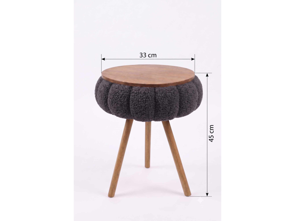 Beistelltisch aus Holz „Papatya Zgn“ – 33 x 45 cm – Anthrazit
