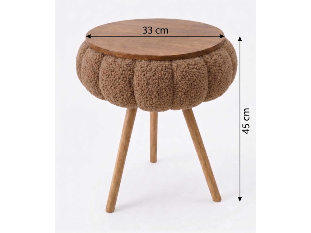Beistelltisch aus Holz „Papatya Zgn“ – 33 x 45 cm – Braun