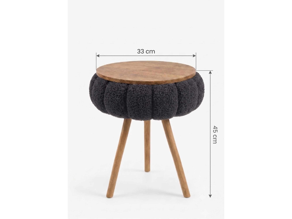 Beistelltisch aus Holz „Papatya Zgn“ – 33 x 45 cm – Schwarz