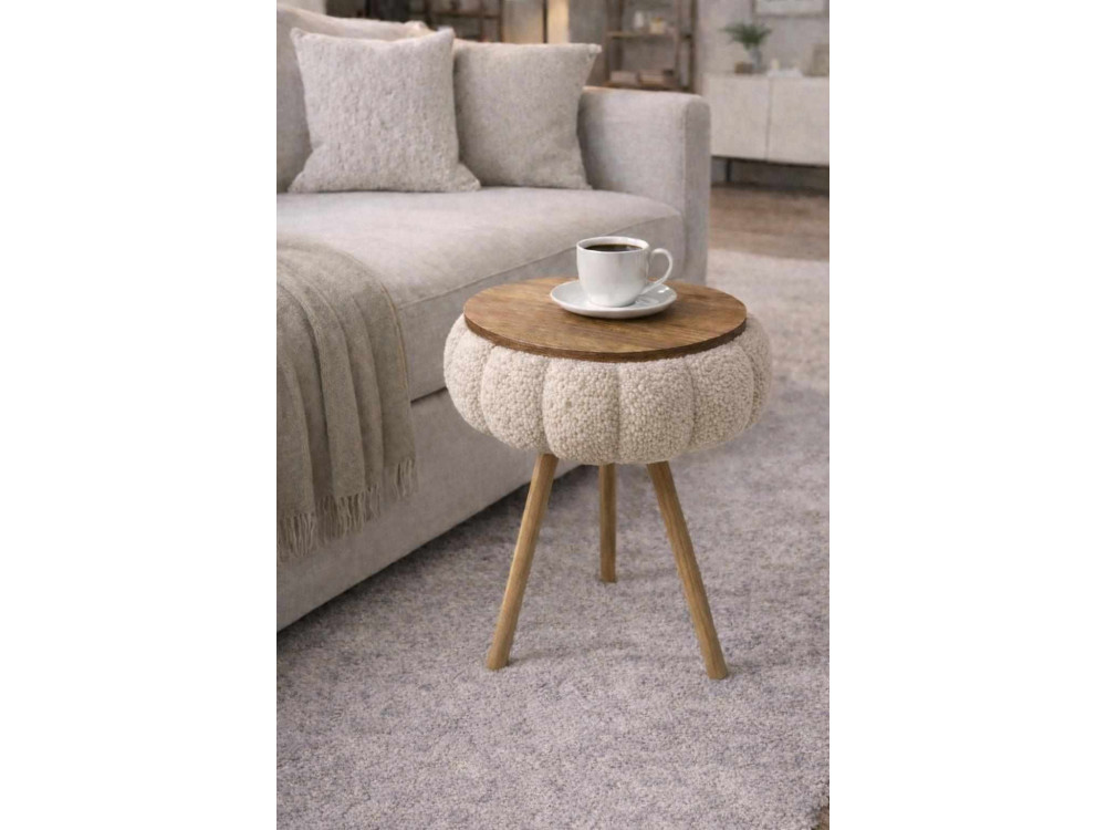 Beistelltisch aus Holz „Papatya Zgn“ – 33 x 45 cm – Beige