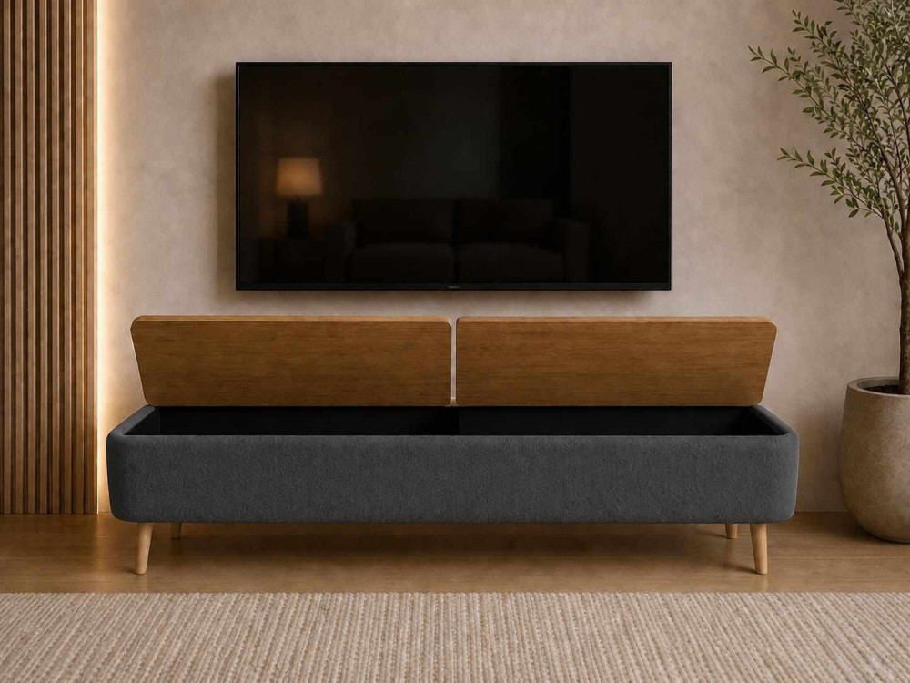 TV-Möbel aus Holz „Sarven“ – 120 x 30 x 45 cm – Anthrazit