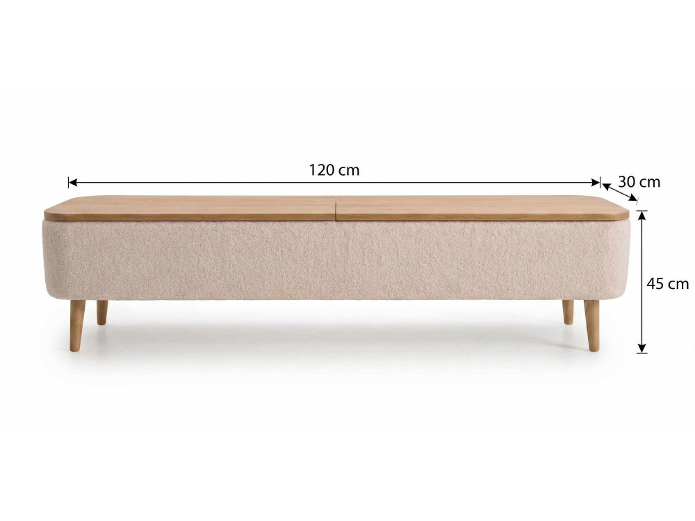 TV-Schrank aus Holz „Sarven“ – 120 x 30 x 45 cm – Weiß