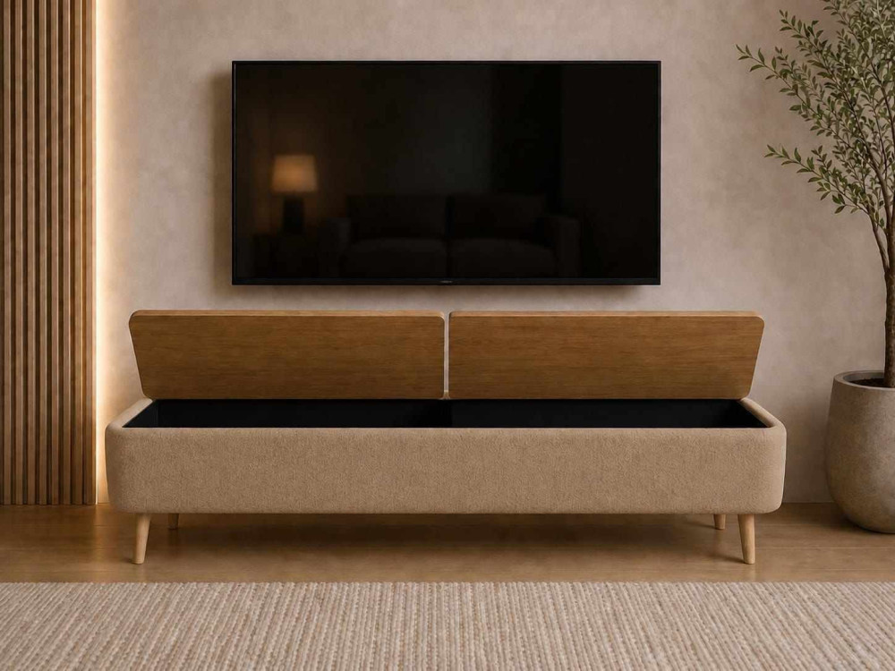 TV-Möbel aus Holz „Sarven“ – 120 x 30 x 45 cm – Beige