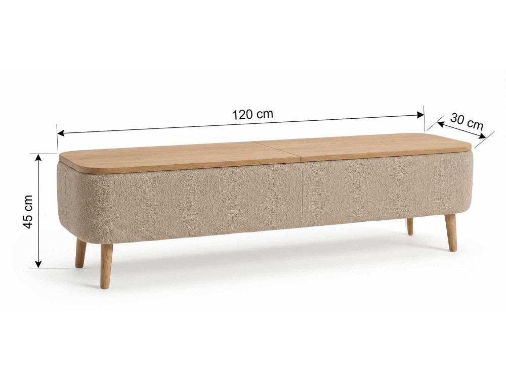 TV-Möbel aus Holz „Sarven“ – 120 x 30 x 45 cm – Beige