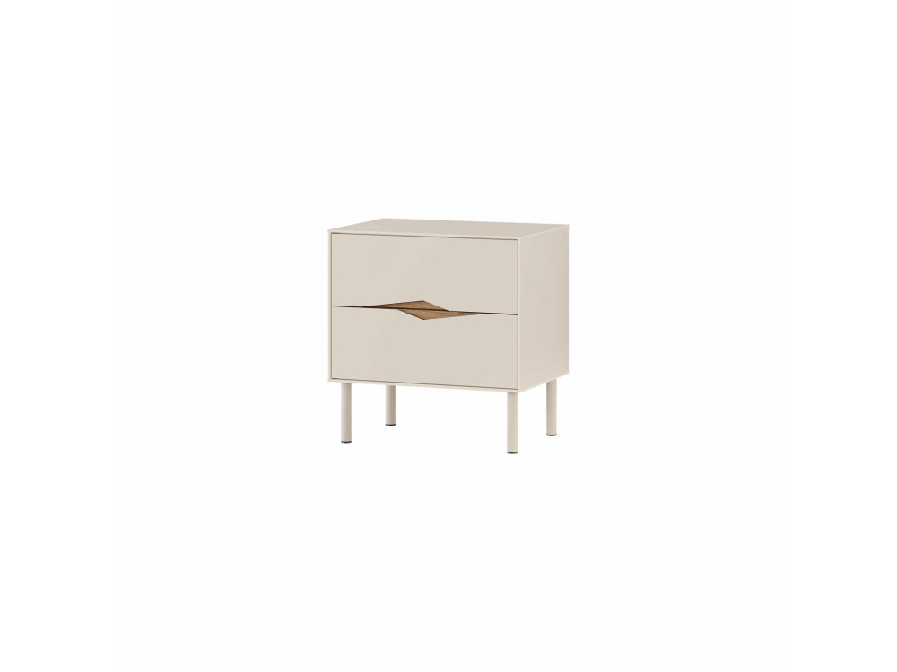 Nachttisch aus Holz „MARQUISE“ – 50 x 35 x 52 cm – Steingut / Dunkles Oud