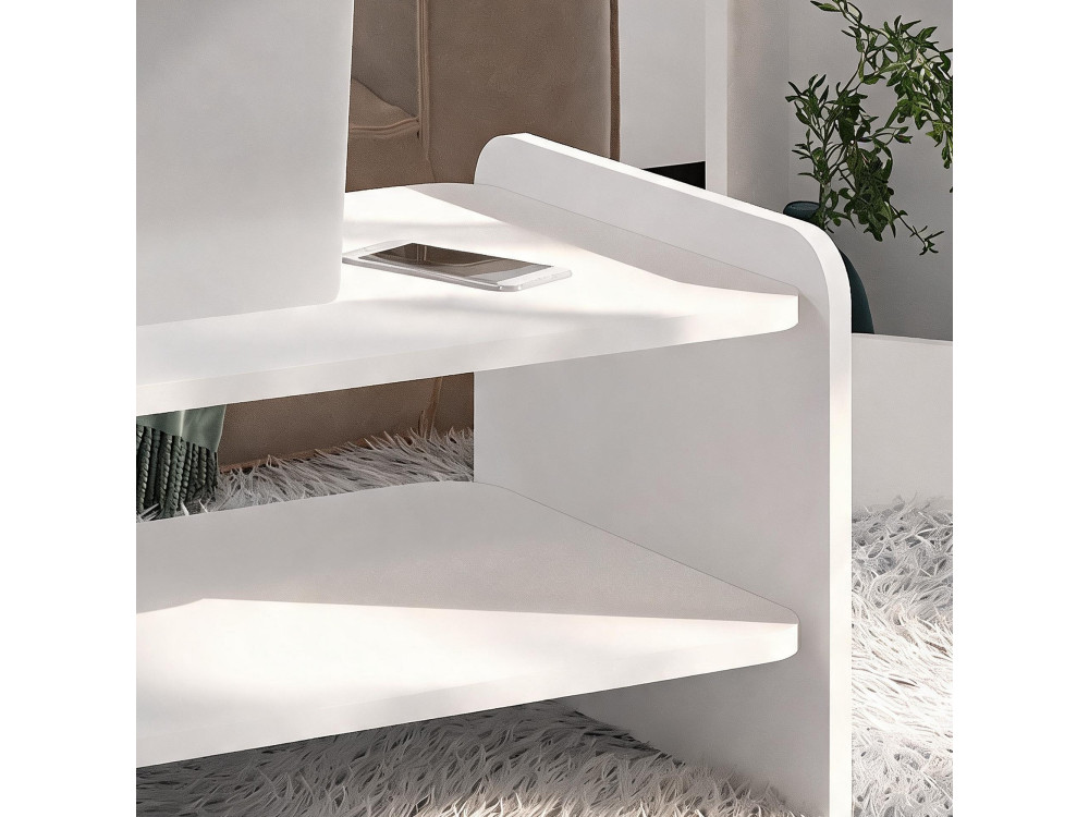 Holz-Couchtisch „Amon“ – 90 x 45 x 40 cm – Weiß