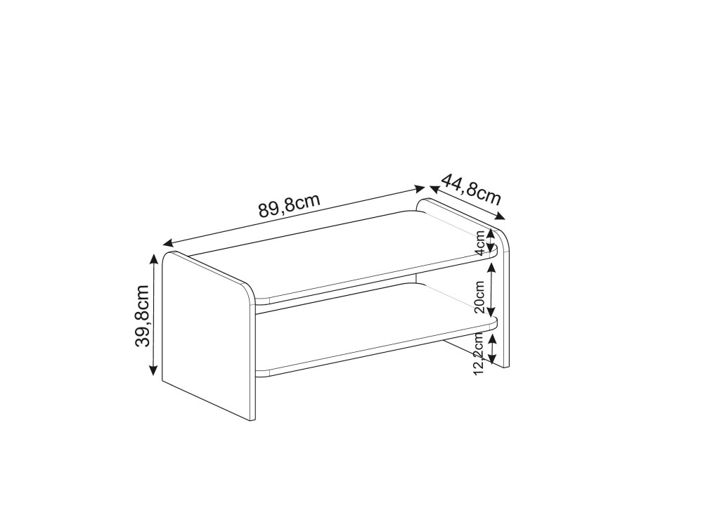 Holz-Couchtisch „Amon“ – 90 x 45 x 40 cm – Weiß