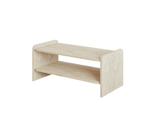 Holz-Couchtisch „Amon“ – 89,8 x 39,8 x 44,8 cm – Travertin