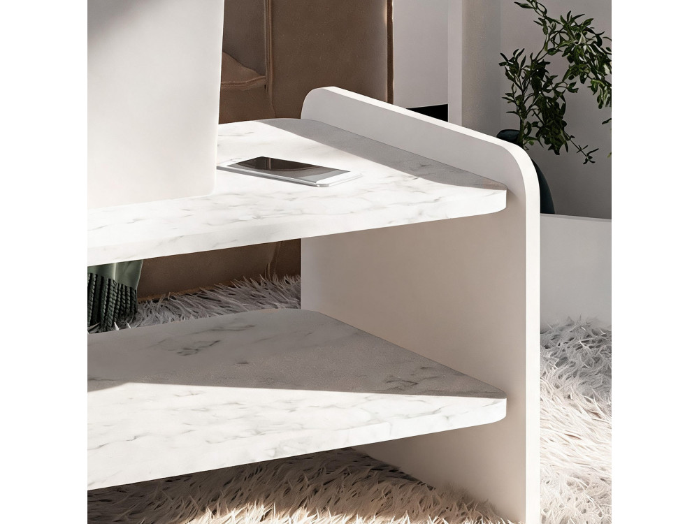 Holz-Couchtisch „Amon“ – 90 x 45 x 40 cm – Weiß