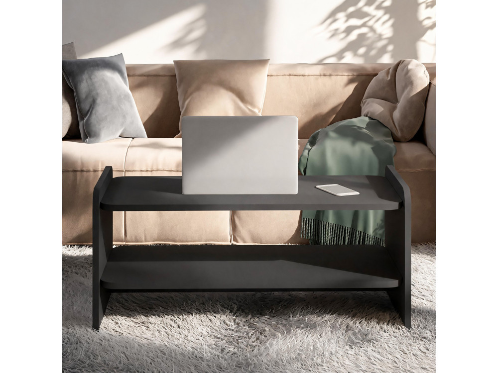 Holz-Couchtisch „Amon“ – 89,8 x 39,8 x 44,8 cm – Anthrazit