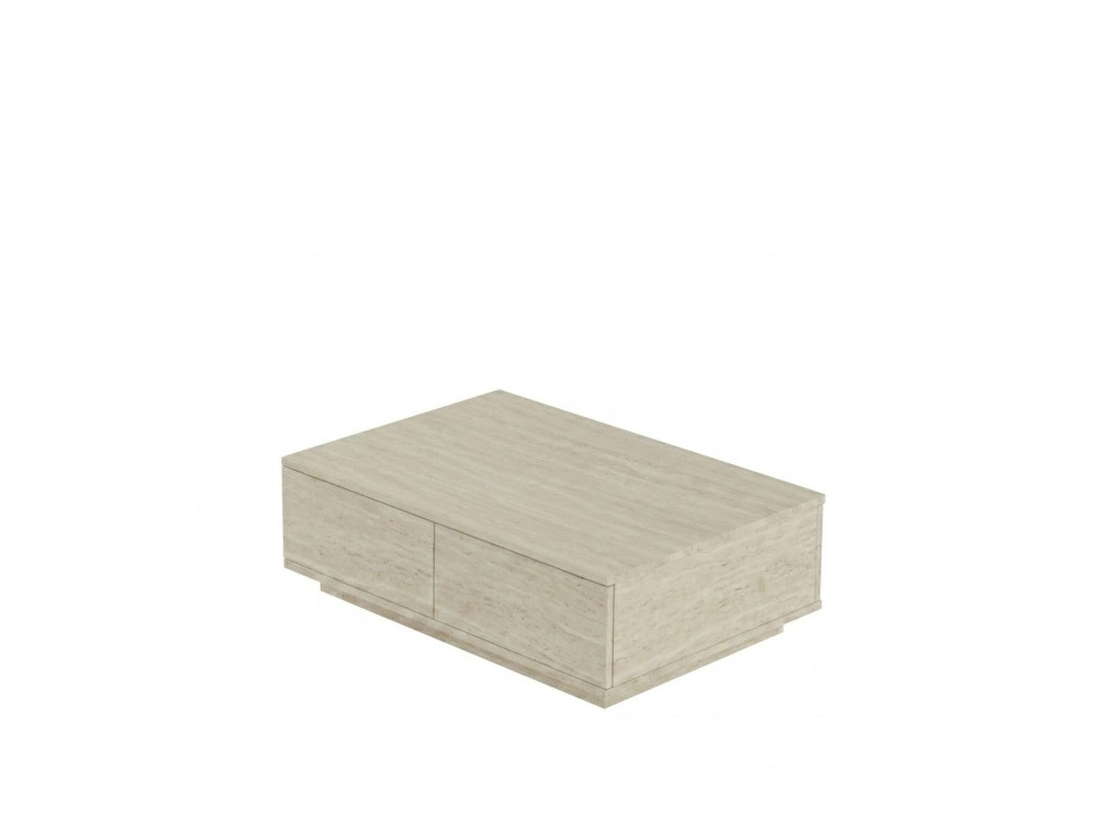 Holz-Couchtisch „Ave14“ – 90 x 60 x 28 cm – Travertin
