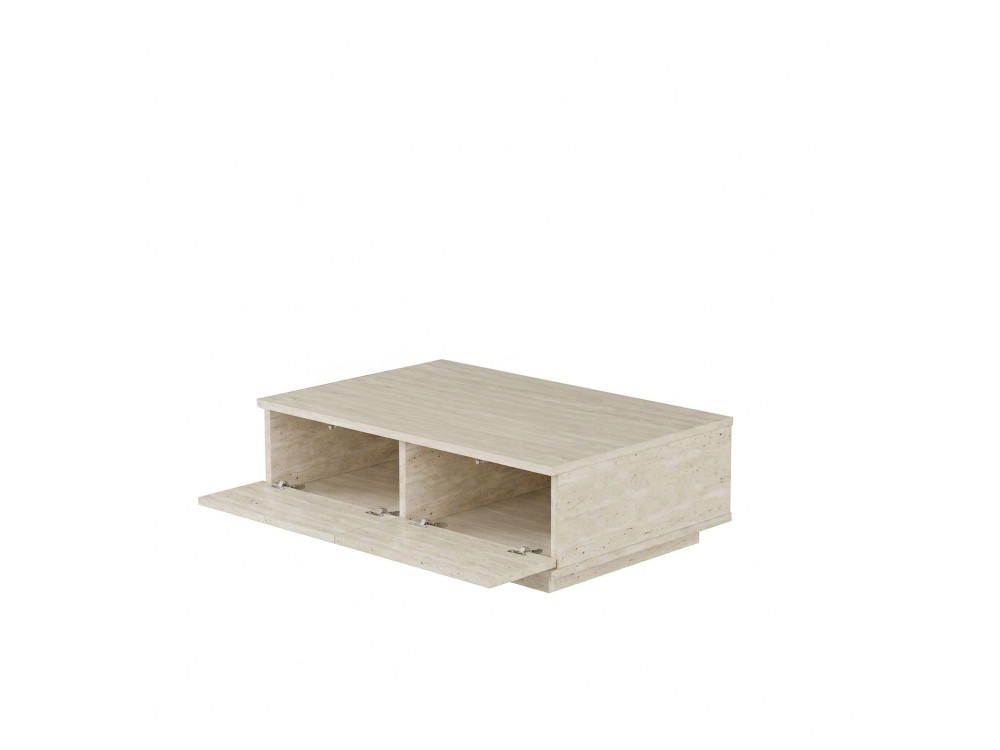 Holz-Couchtisch „Ave14“ – 90 x 60 x 28 cm – Travertin
