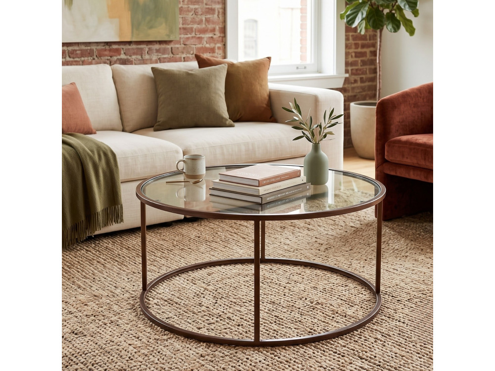 Holz-Couchtisch „Brown-Trs-80-Nrd-Srk“ – 80 x 80 x 43 cm – Braun