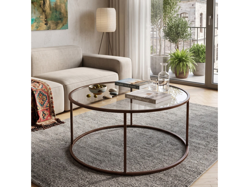 Holz-Couchtisch „Brown-Trs-80-Nrd-Srk“ – 80 x 80 x 43 cm – Braun