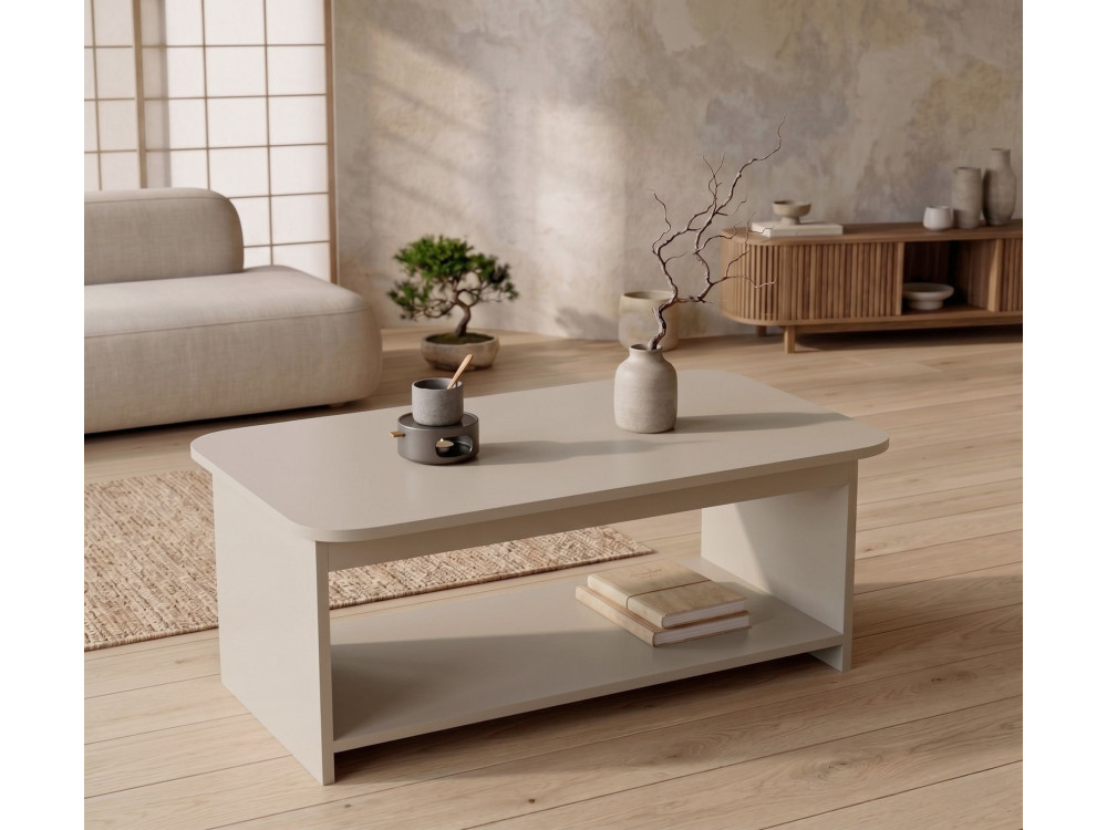 Holz-Couchtisch „Chb1“ – 100 x 50 x 42 cm – Kaschmir