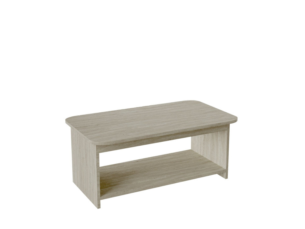 Holz-Couchtisch „Chb1“ – 100 x 50 x 42 cm – Travertin