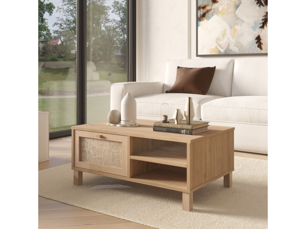 Holz-Couchtisch „Dune“ – 90 x 60 x 39 cm – Eiche