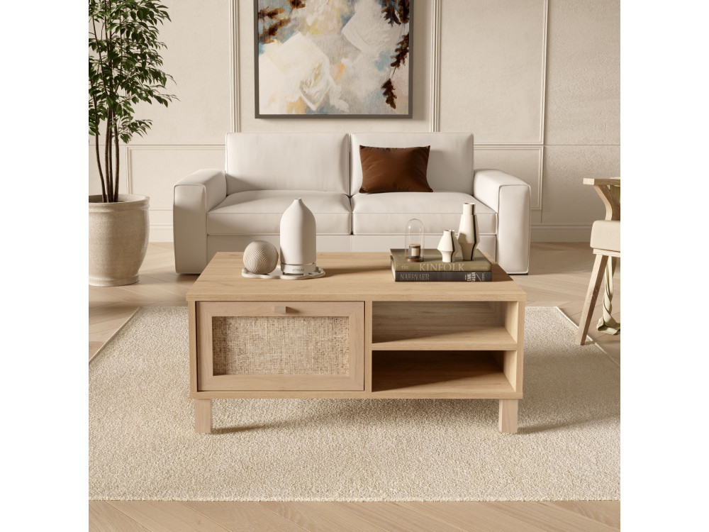 Holz-Couchtisch „Dune“ – 90 x 60 x 39 cm – Eiche