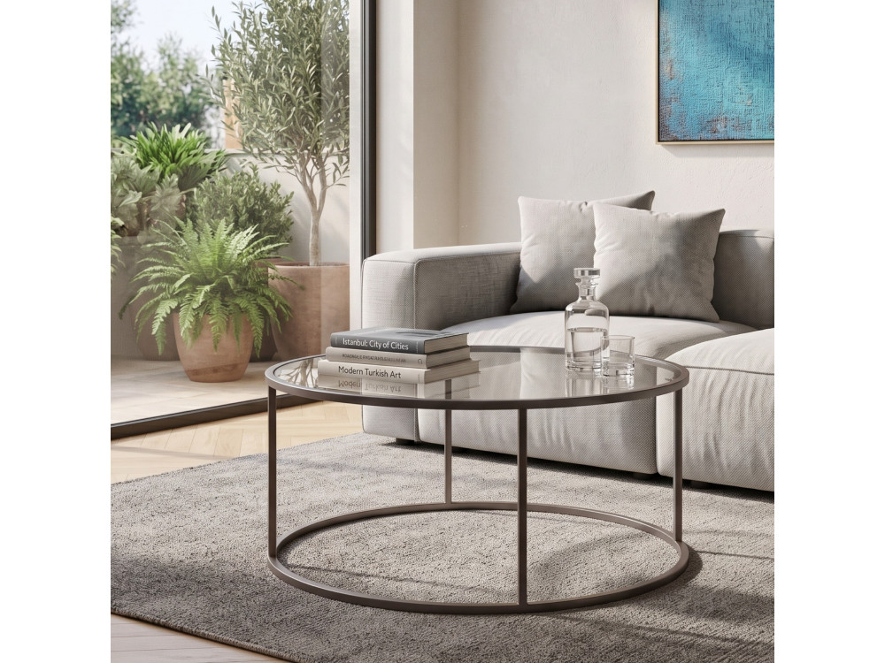 Holz-Couchtisch „Grey-Trs-80-Nrd-Srk“ – 80 x 80 x 43 cm – Grau