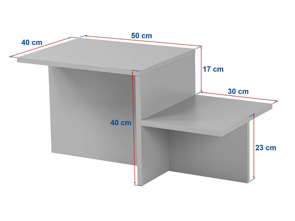 Holz-Couchtisch „Harmony“ – 80 x 40 x 40 cm – Travertin