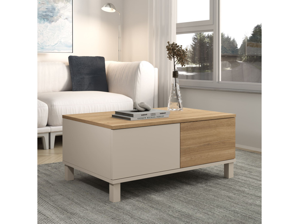 Holz-Couchtisch „Mood“ – 90 x 60 x 40 cm – Sandfarben