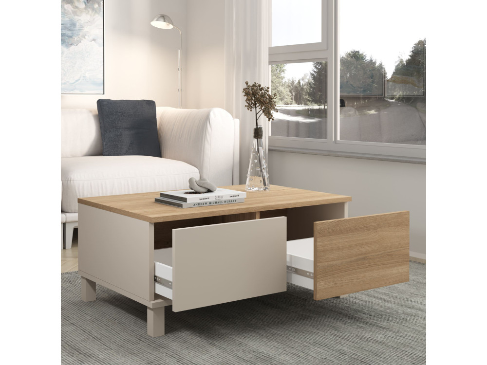 Holz-Couchtisch „Mood“ – 90 x 60 x 40 cm – Sandfarben